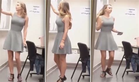 Teacher shows boobs