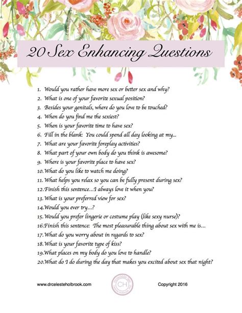 Wife sex question list